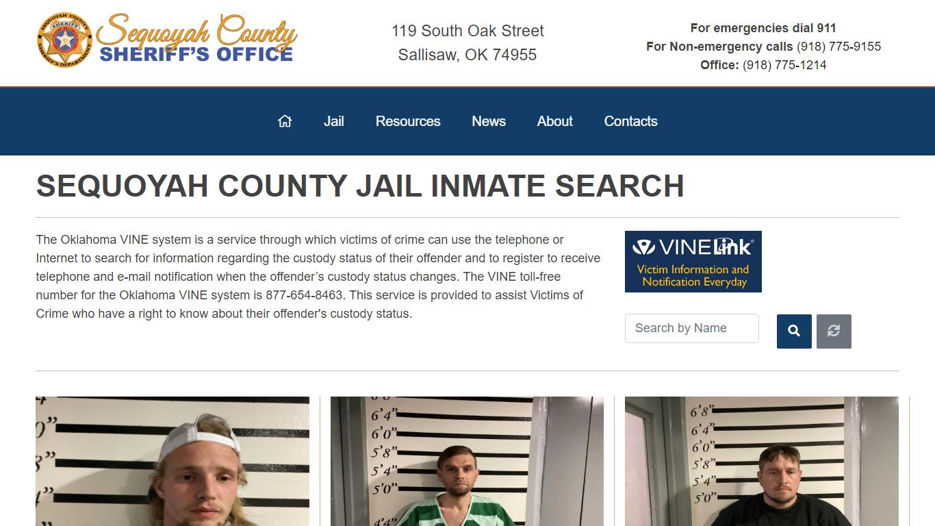 Inmate Search - Sequoyah County Sheriff's Office